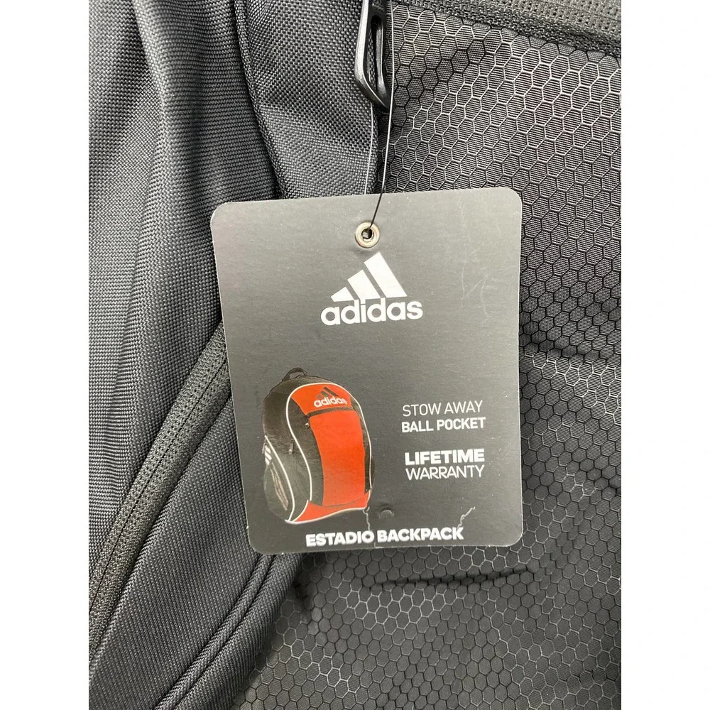Adidas Black Silver Estadio Backpack Bookbag NEW - Picture 13 of 14